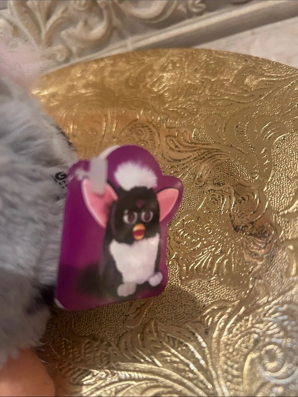 Vintage-Style Plush Interactive Furby Toy - Pink, Gray, White New With Tags